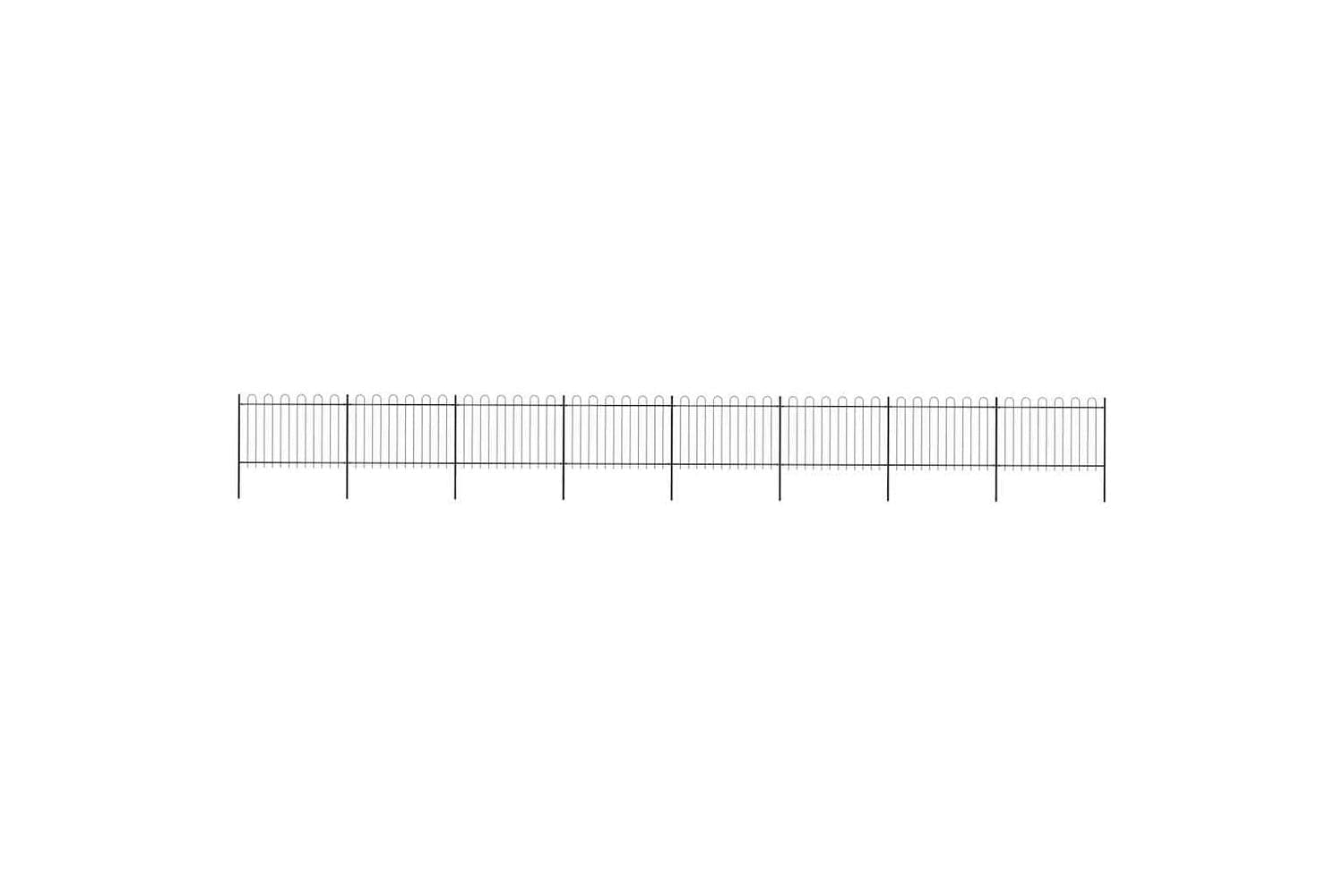 Vidaxl 277672 Garden Fence With Hoop Top Steel 13.6x1.2 M Black