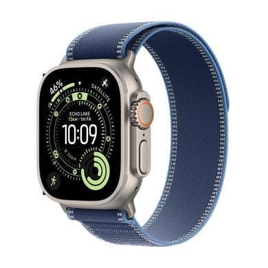 Apple Watch Ultra 3 GPS + Cellular 49mm Natural Titanium Case with Blue/Bright Blue Trail Loop - M/L