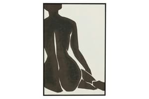 Joy Framed Portrait Print Canvas | Black/White | 123 x 83 cm