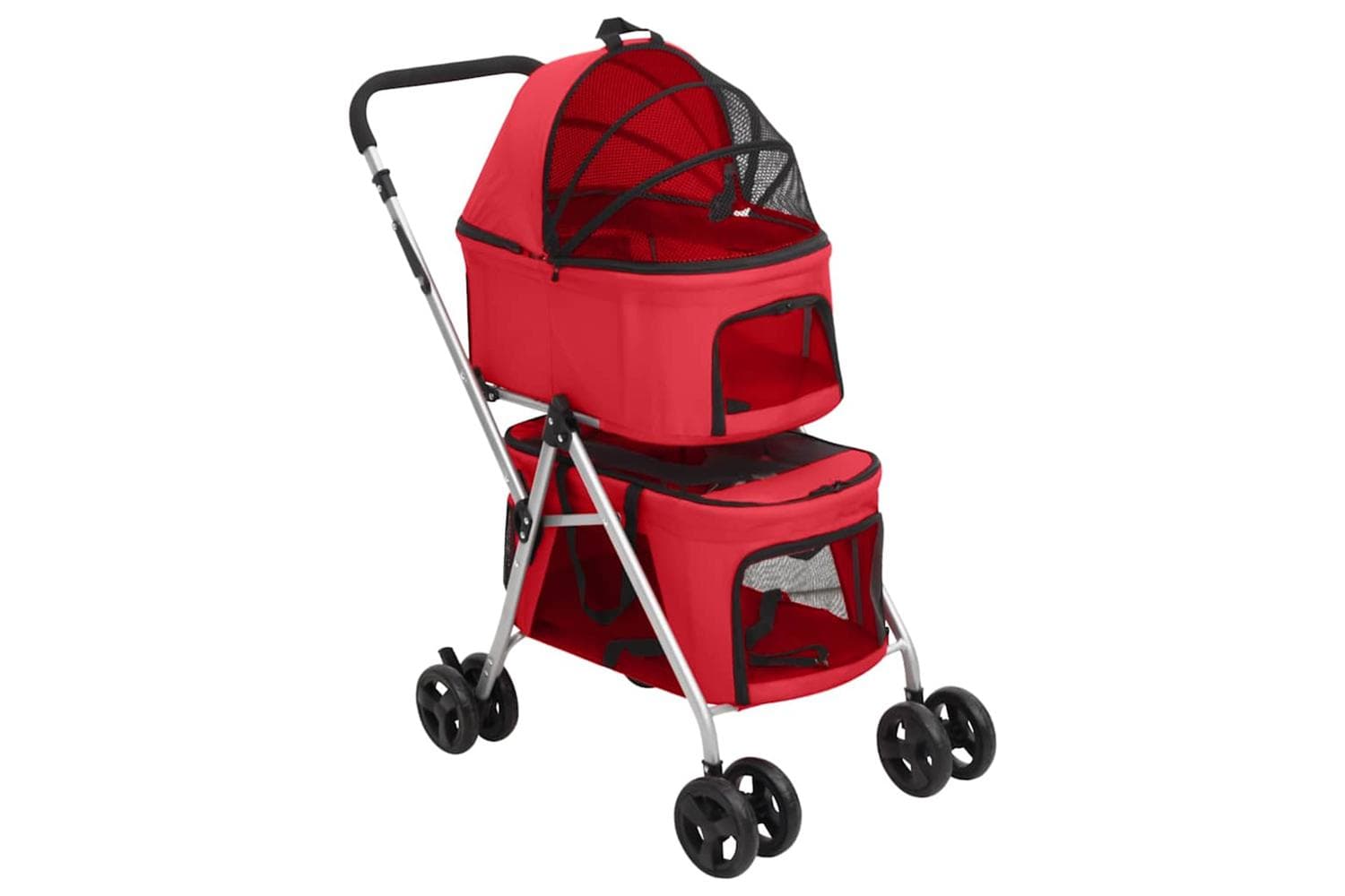 vidaXL 2-layers Folding Dog Stroller