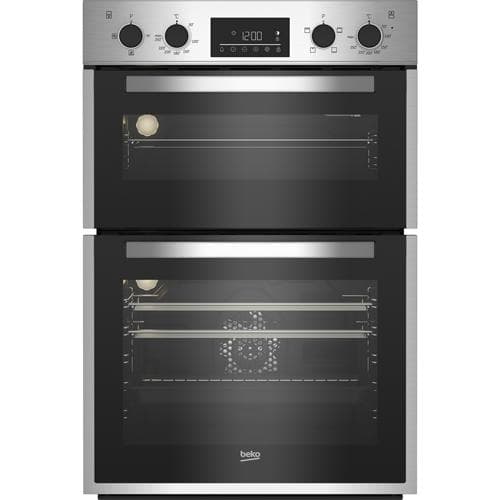 BEKO 38/75 LITRE BUILT IN EYE LEVEL DOUBLE OVEN - PROGRAMMABLE TIMER - SIMPLY STEAM CLEANING SYSTEM