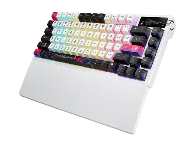 ASUSTEK - ASUS ROG Azoth X - keyboard - 75% - with OLED display - QWERTY - UK - white Input Device