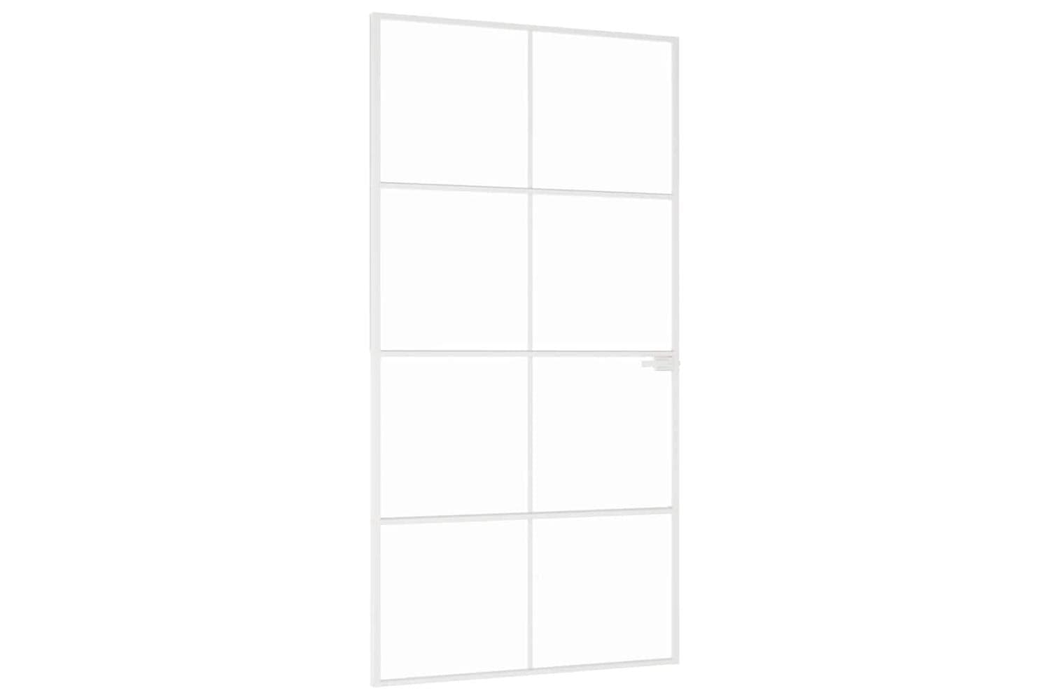 vidaXL 153673 Interior Door White 102x201.5cm Tempered Glass&aluminium Slim