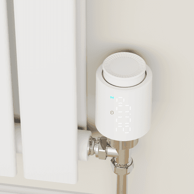 electriQ Smart Modern LED TRV Thermostatic Radiator Valves Wi-Fi Version White