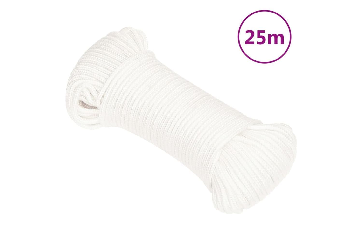 vidaXL 152534 Boat Rope Full White 3mm 25 M Polypropylene