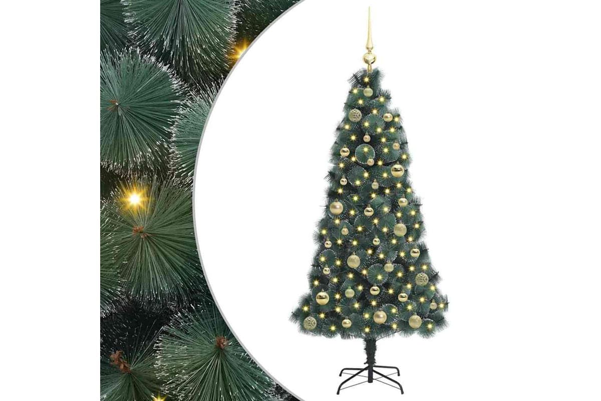 Vidaxl Artificial Pre-lit Christmas Tree With Ball Set Green 150 Cm
