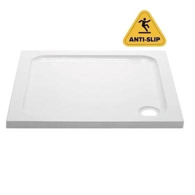 800x800mm Square Anti-Slip 45mm White Stone Resin Shower Tray – Pearl