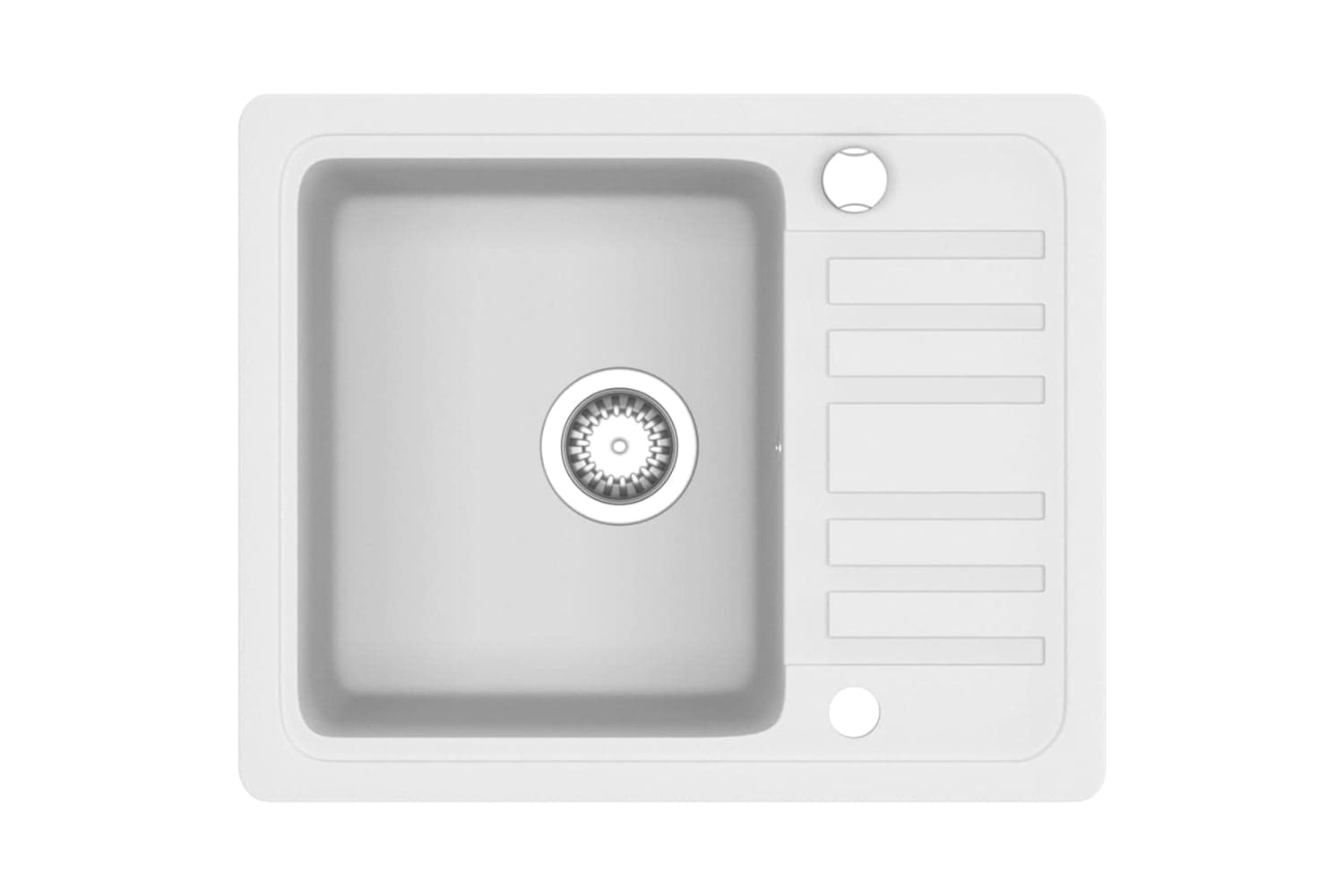 Vidaxl Granite Kitchen Sink Single Basin White