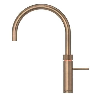 Quooker Fusion Instant Boiling Water Tap Round Patinated Brass and Combi+ 7L Boiling Water Tank
