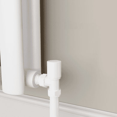 Elego White Modern Manual Angled Radiator Valves Pair