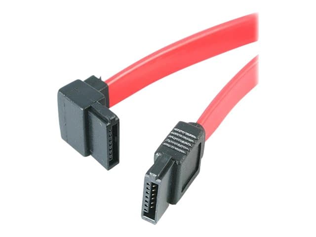 STARTECH.COM - StarTech SATA to Left Angle SATA Serial ATA Cable - SATA cable - Serial ATA 150/300/600 - SATA (R) to SATA (R) - 1 ft - left-angled connector - red - SATA12LA1 - SATA cable - 30 cm