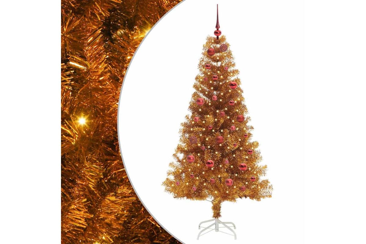 Vidaxl Christmas Tree With 150 Leds With Stand Gold 150 Cm Pet