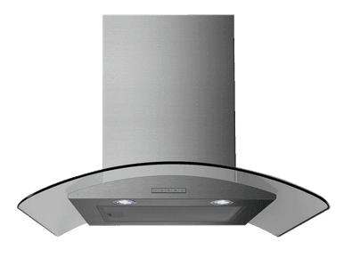 Belling Chimney Hood Curved Glass 60cm - Stainless Steel | CHIM604GSTA
