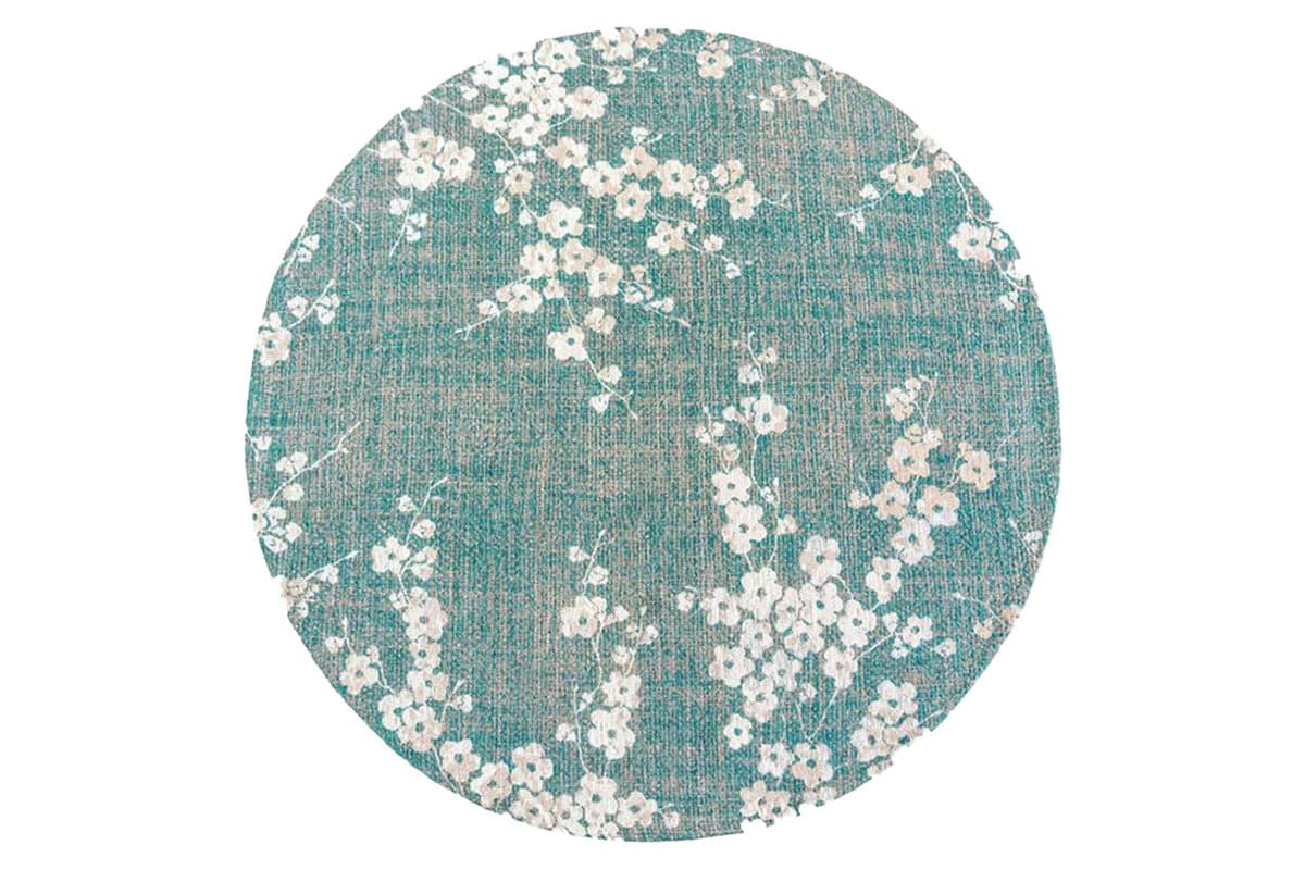 Louis De Poortere | Sakura Eco Round Rug | Blue/Beige | 140 x 140 cm