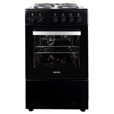 Refurbished electriQ 50cm Electric Cooker with Sealed Plate Hob - Black