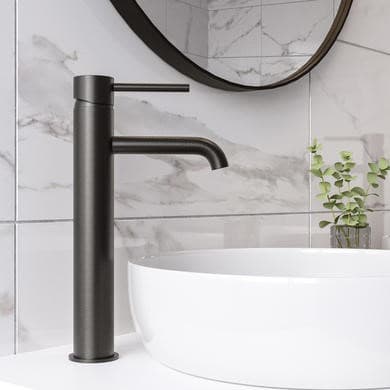 Gunmetal Tall Mono Basin Mixer Tap - Arissa