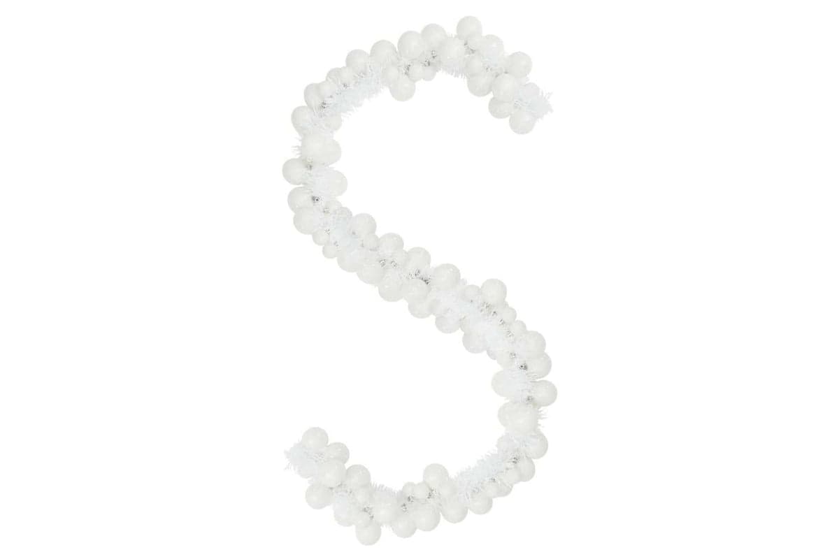 Vidaxl Christmas Ball Garland White 186 Cm Polystyrene