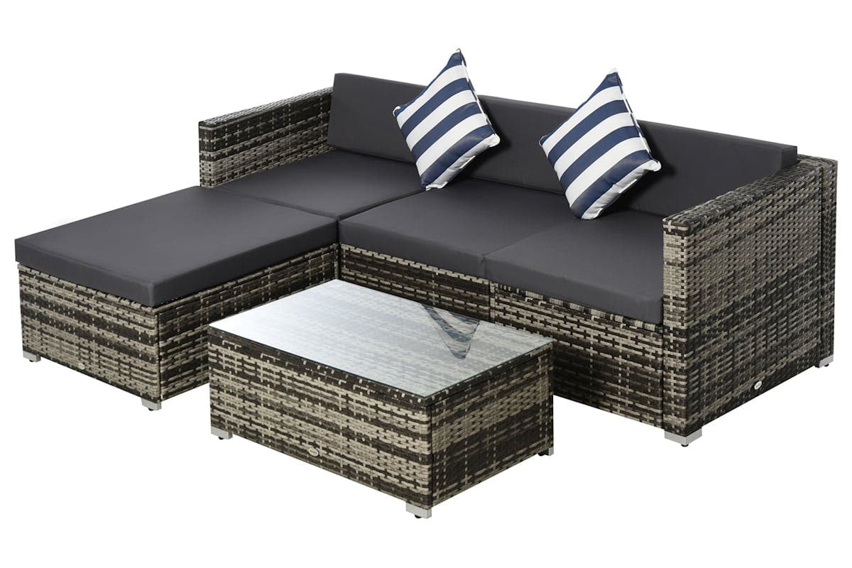Outsunny Corner Sofa Set | Black