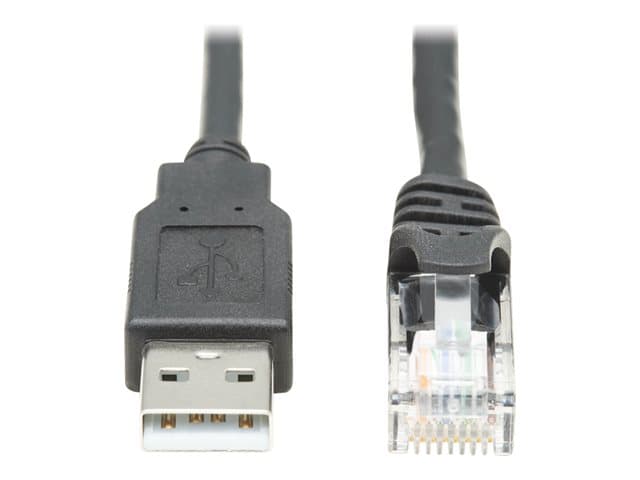 EATON - Tripp Lite Series USB to RJ45 Rollover Console Cable (M/M) - Cisco Compatible, 250 Kbps, 6 ft., Black - Serial cable - USB (M) to RJ-45 (F) - 1.83 m - double shielded - USB 1.1 - black