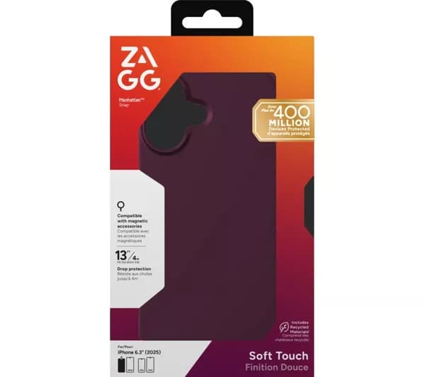ZAGG Manhattan Snap iPhone 17 Pro Case - Black Cherry
