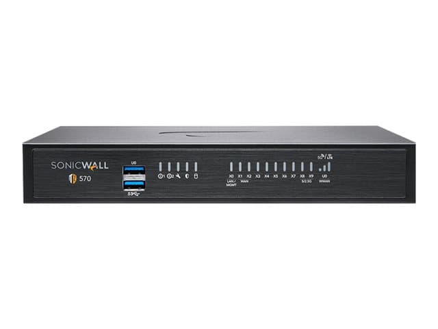 SONICWALL - TZ Series (Gen 7) TZ570 - Security appliance - with 3 years Essential Protection Service Suite and Cloud Secure Edge for 1 year SIA-Basic (20 users) and 1 year SPA-Advanced (6 users) - 1GbE, 5GbE - SonicWall Promotional Tradeup - desktop