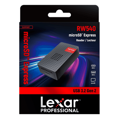 Lexar microSDXC Express USB 3.2 Gen 2 Card Reader with Fan | LRW540U-RNHNG