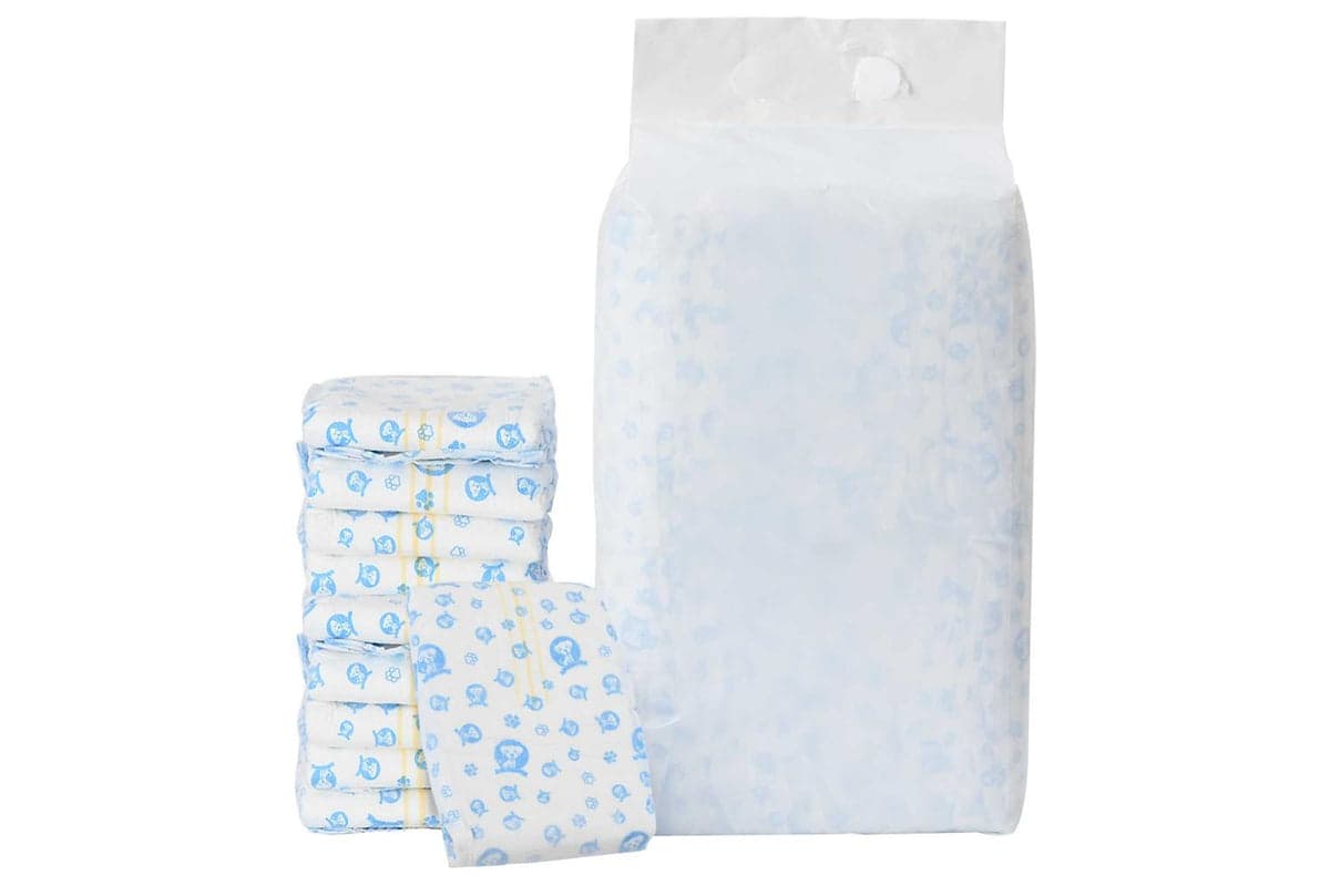 Vidaxl Disposable Dog Diaper Male 30 Pcs White M