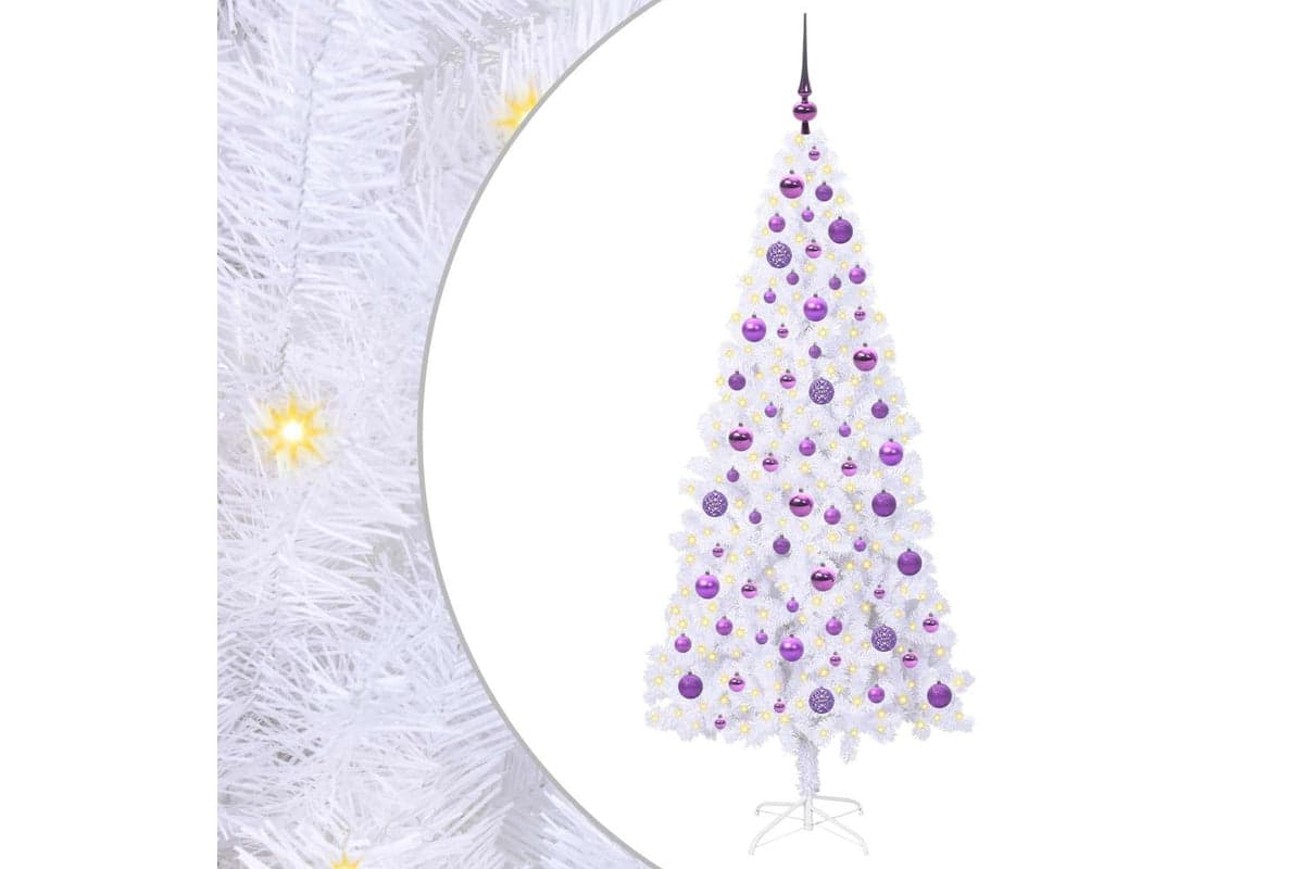 Vidaxl Artificial Christmas Tree With Stand White 180 Cm Pvc And Steel