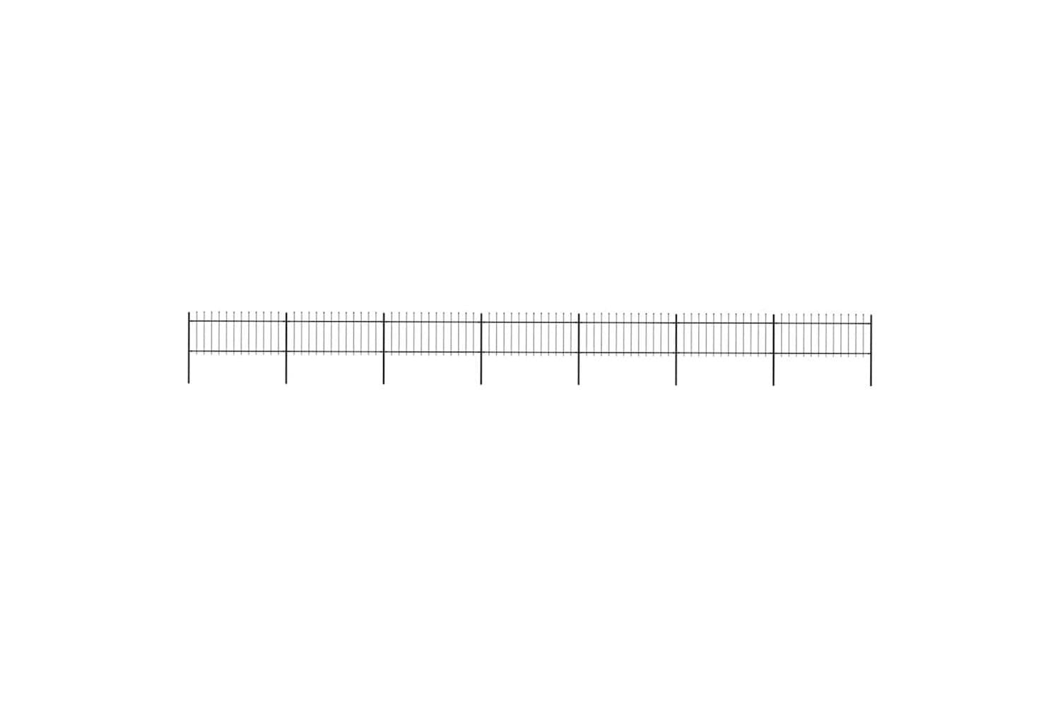 Vidaxl 277608 Garden Fence With Spear Top Steel 11.9x0.8 M Black