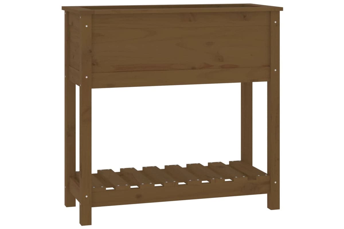 vidaXL 823762 Planter With Shelf Honey Brown 82.5x34.5x81cm Solid Wood Pine