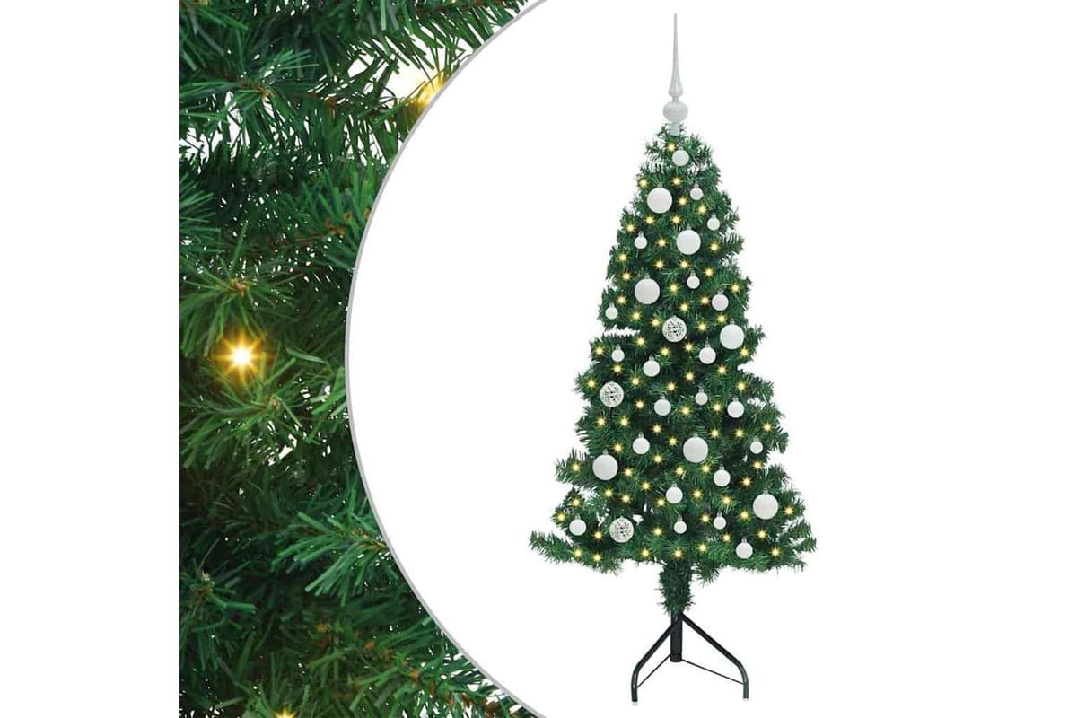 Vidaxl Corner Artificial Christmas Tree Green 120 Cm Pvc And Metal