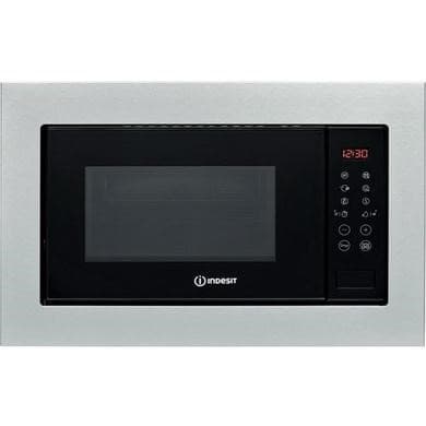 Refurbished Indesit Built-In 900W Microwave with Grill - Stainless Steel