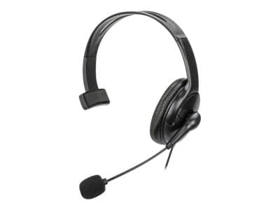 MANHATTAN - Mono Over-Ear Headset (USB), Reversible Microphone Boom (padded), Retail Box Packaging, In-Line Volume/Mute Control, Padded Ear Cushion, USB-A for both sound and mic use, cable 2m, Three Year Warranty - headset - USB-A