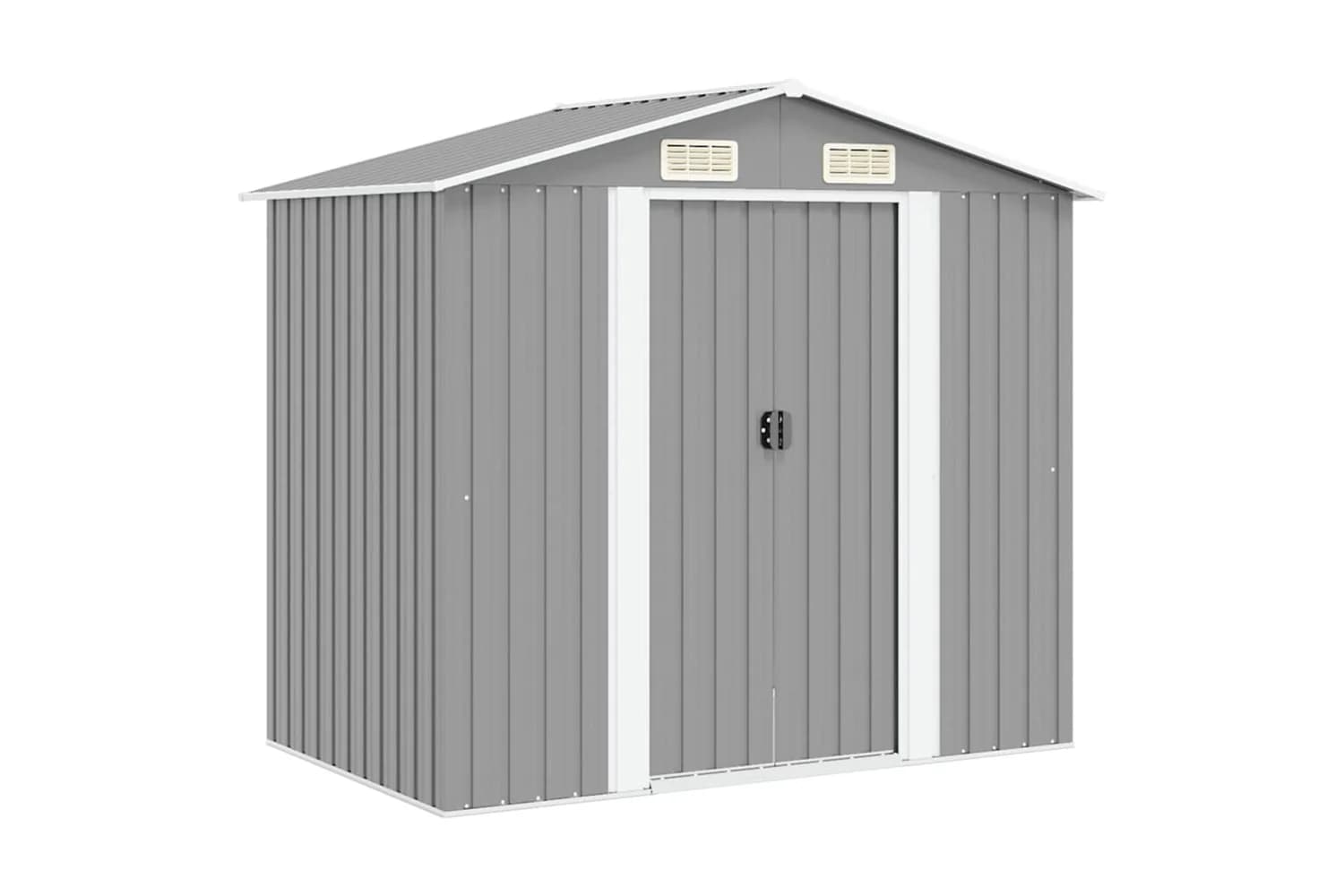 vidaXL 42983 Garden Storage Shed Grey Metal 204x132x186cm