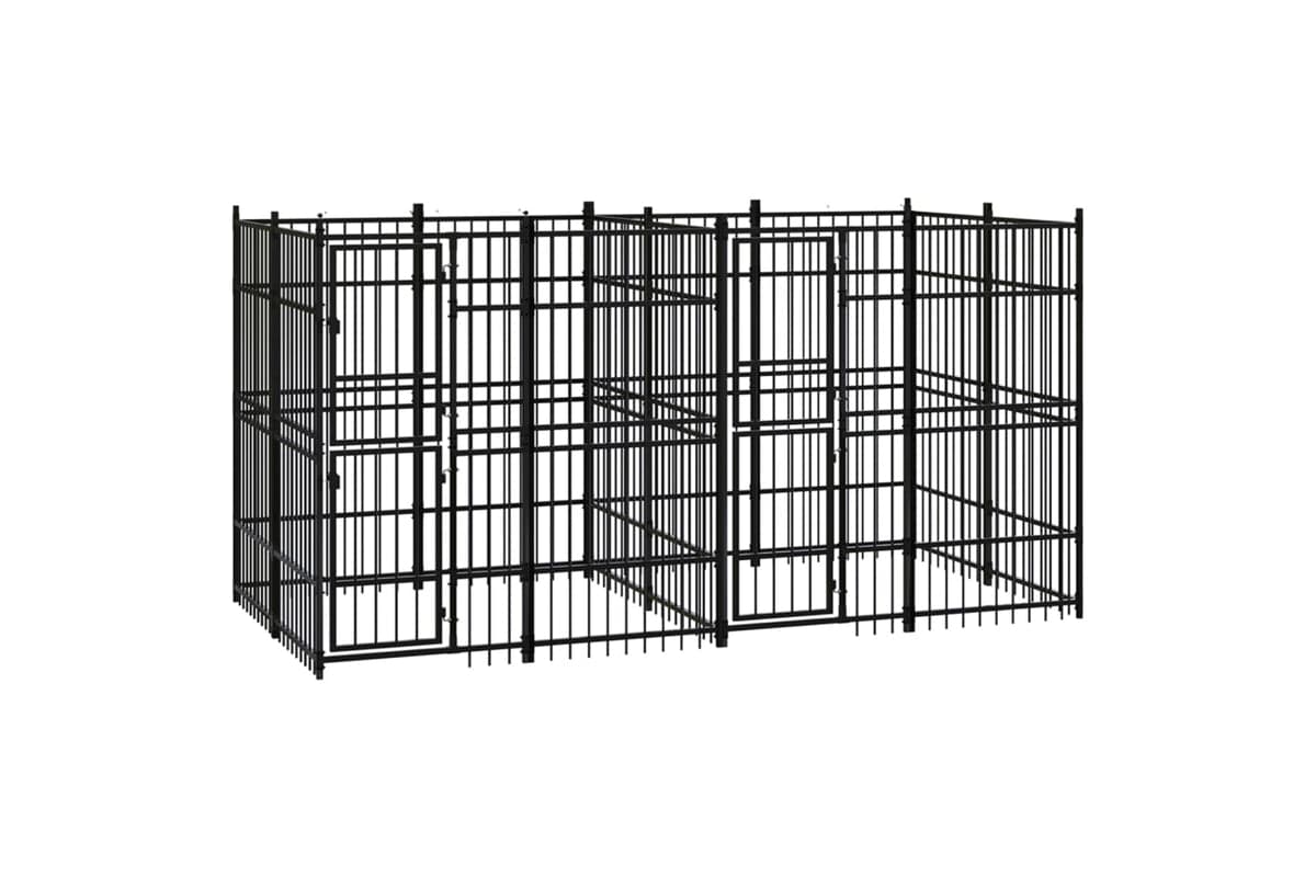 Vidaxl 3098010 Outdoor Dog Kennel Steel 7.37 M2