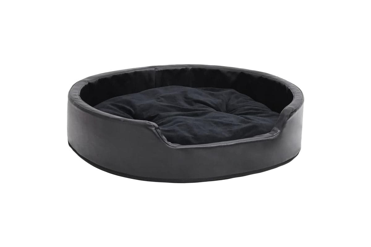 Dog Bed Black 79x70x19 Cm Plush And Faux Leather