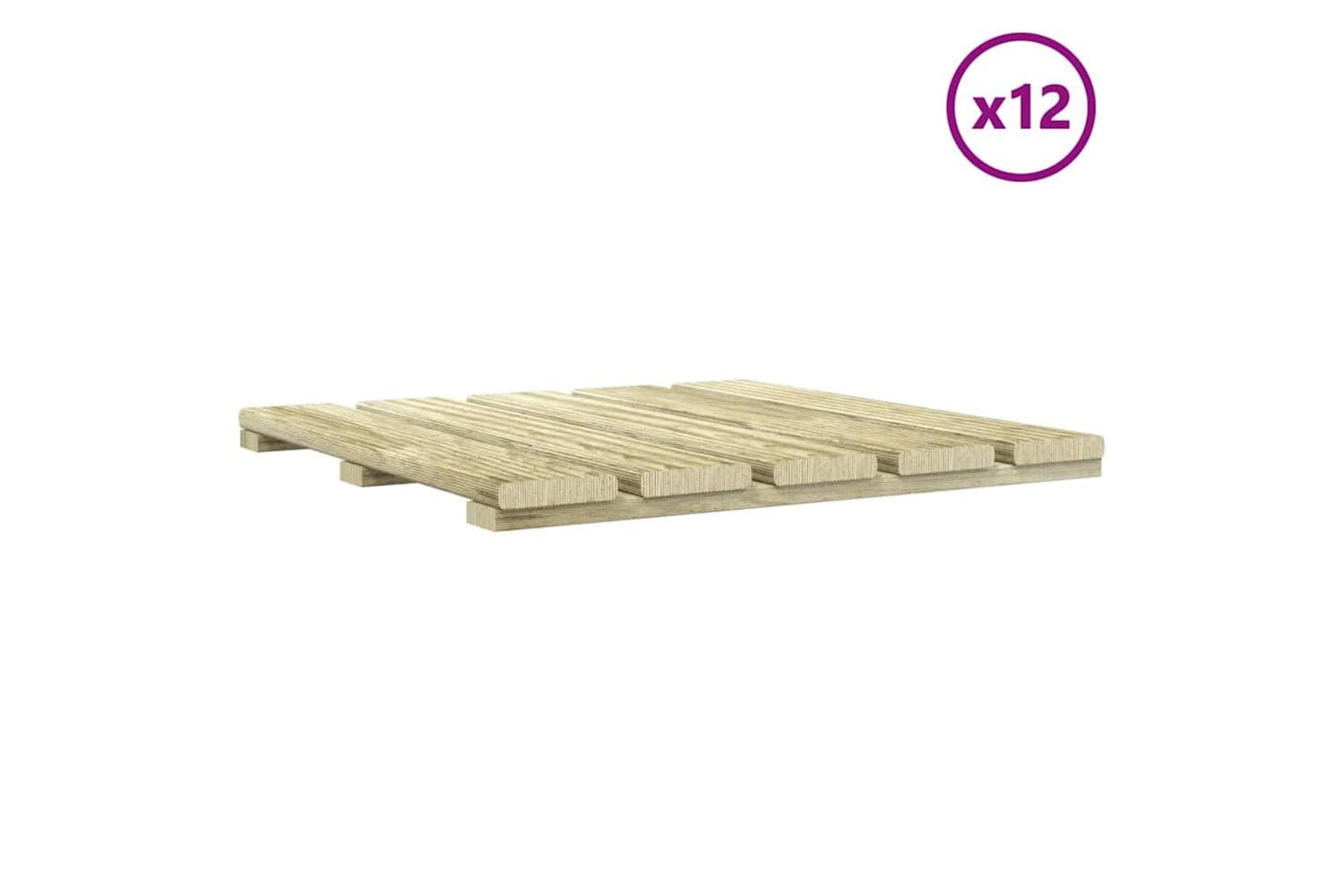 vidaXL 276430 12 Pcs Decking Tiles 50x50cm Wood Green