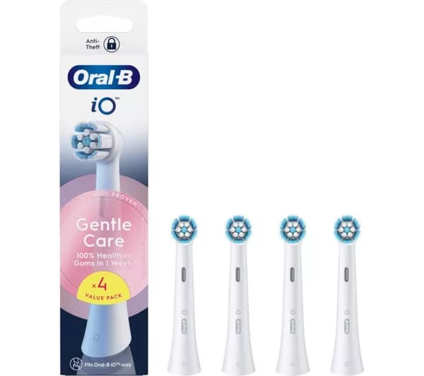 ORAL-B iO Gentle Care Replacement Toothbrush Head - Pack of 4, White