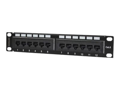 Intellinet Patch Panel, Cat6, 10", UTP, 1U, 12-Port, Black