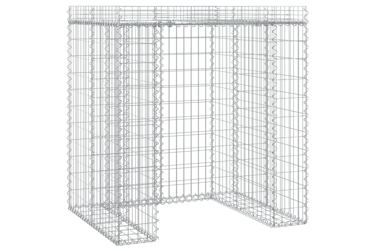 Vidaxl 151335 Gabion Wall For Garbage Bin 110x91x120 Cm Galvanised Iron