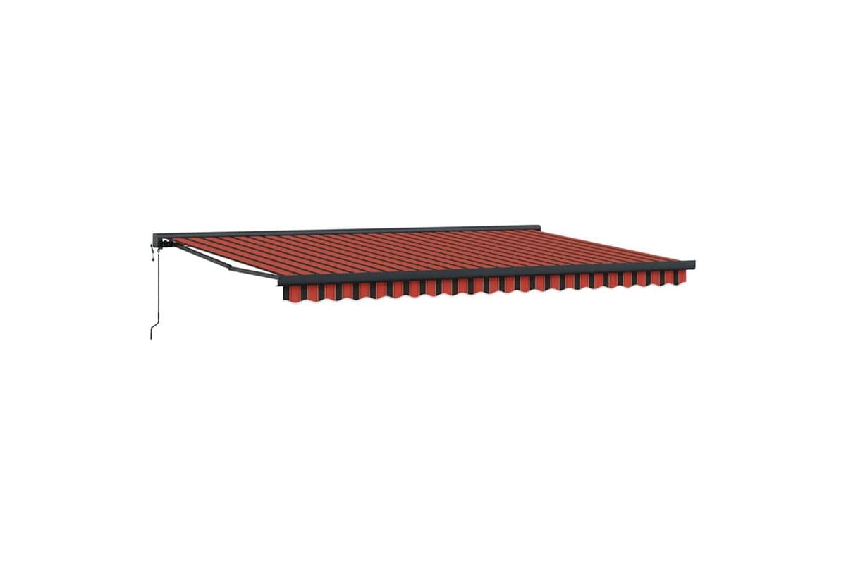 Vidaxl Retractable Awning Orange And Brown 500 X 300 Cm Fabric Metal