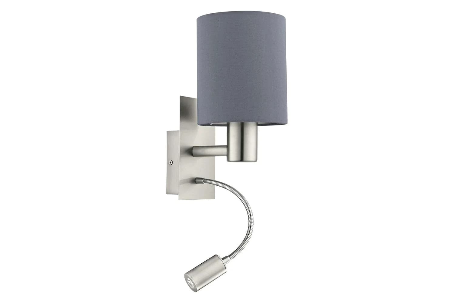 Eglo | Pasteri LED Wall Light with Reading Light | Nickel/Grey