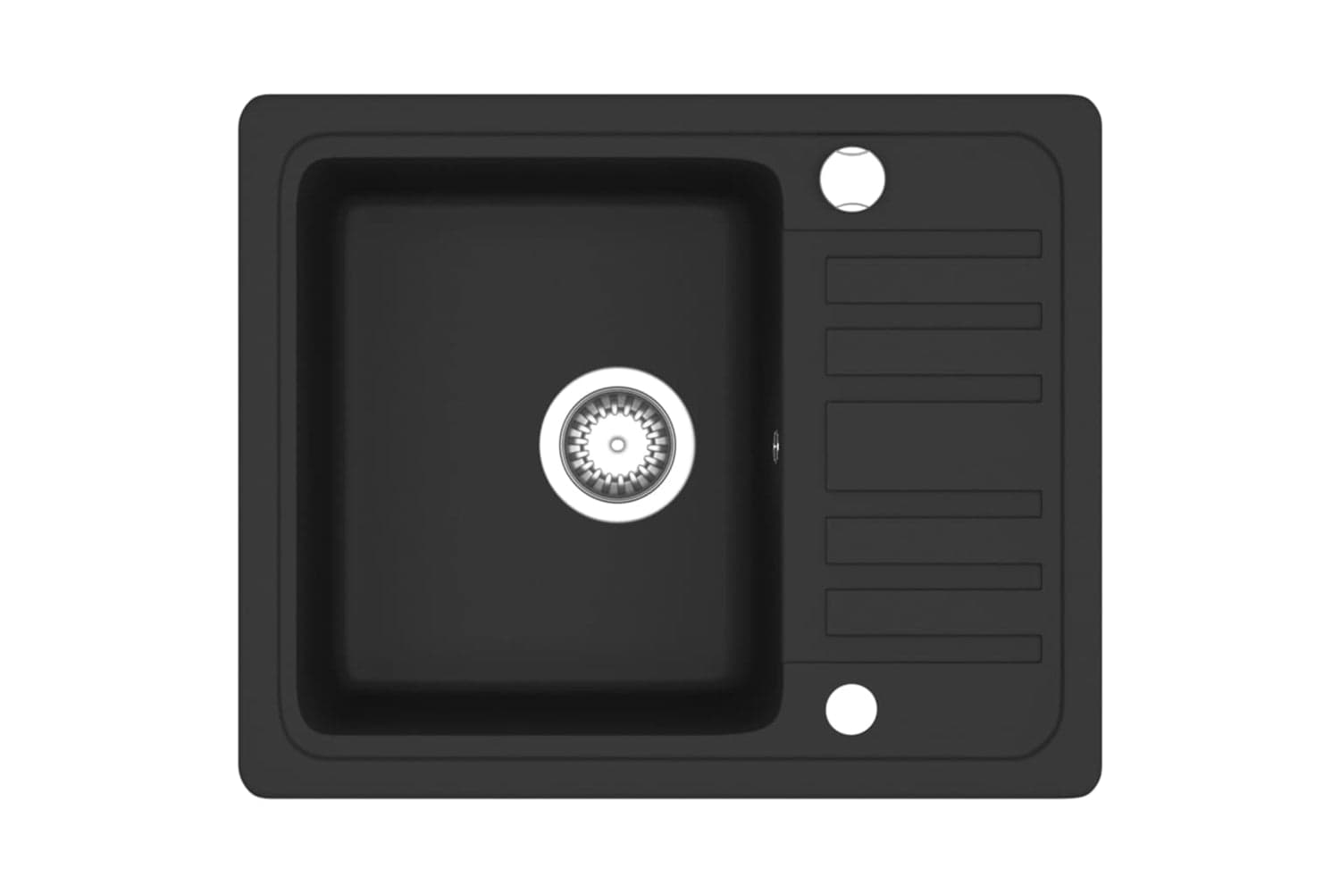 Vidaxl Granite Kitchen Sink Single Basin Black