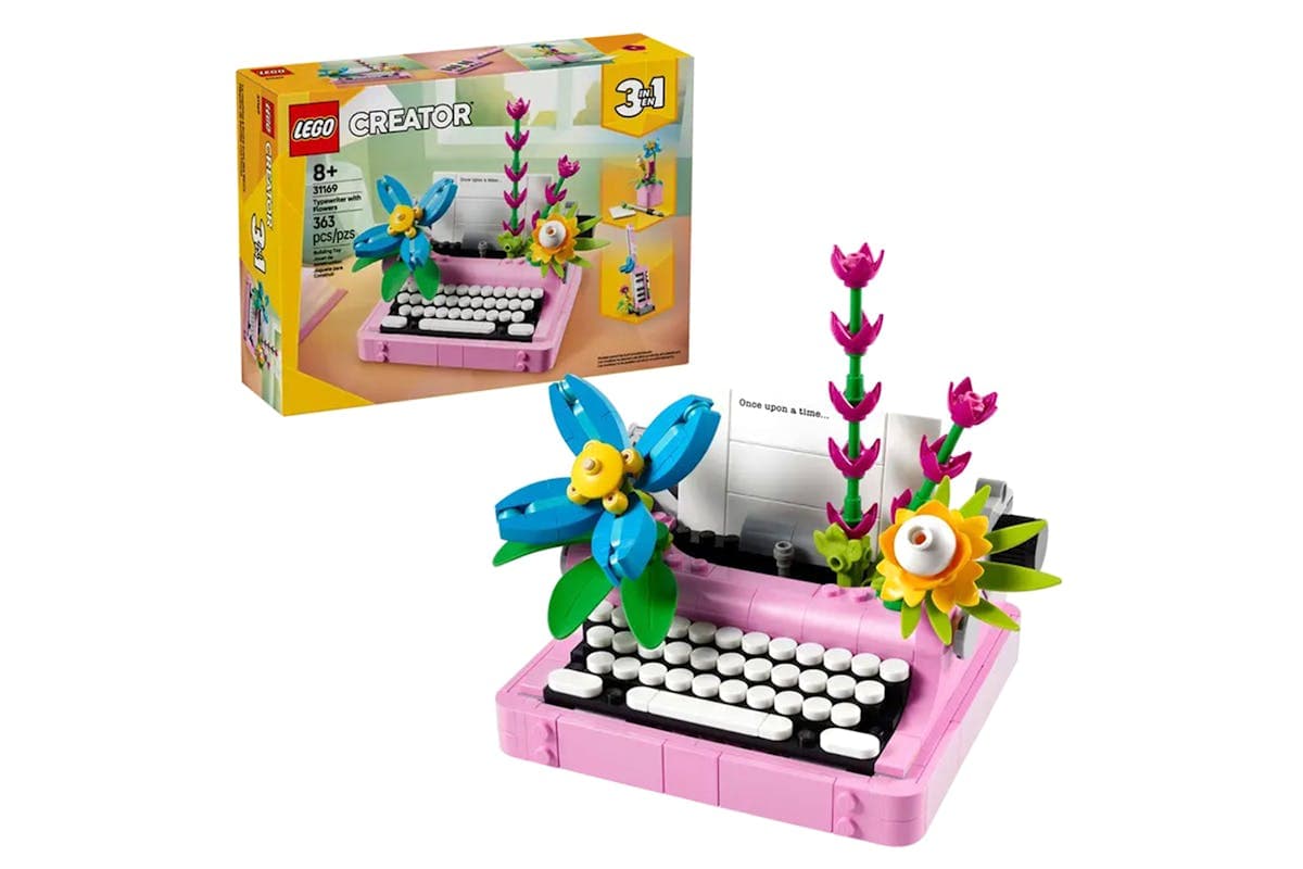 Lego Typewriter with Flowers 3 in 1 Building Toys Set