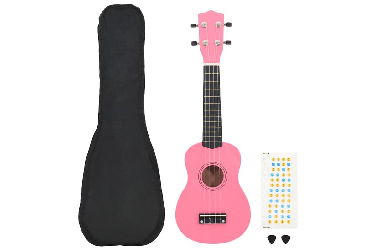 vidaXL 70153 Soprano Ukulele Set With Bag For Kids Pink 23"