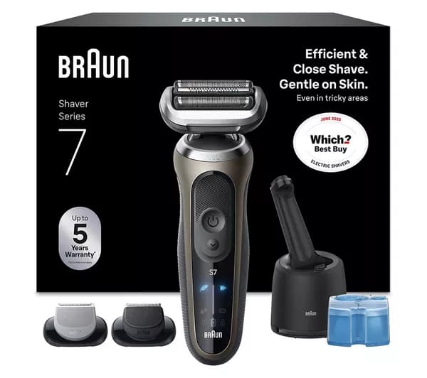BRAUN Series 7 72-C7650CC Wet & Dry Foil Shaver & 4-in-1 SmartCare Centre - Gold