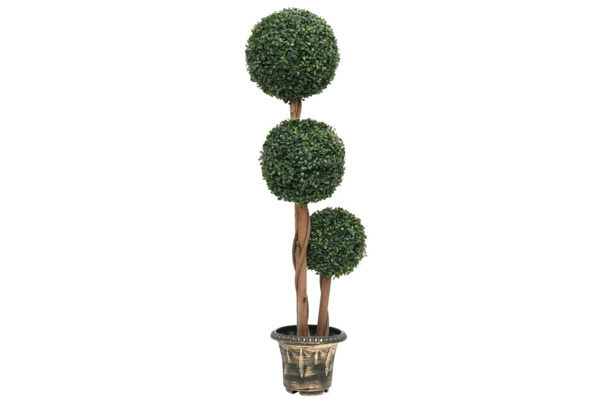 Artificial Boxwood Plant With Pot Ball Shaped Green 119 Cm