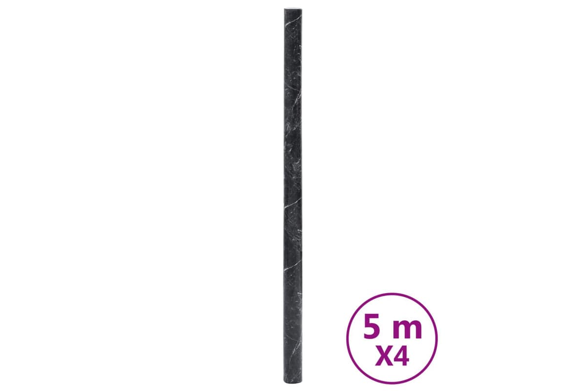 vidaXL 3206489 Furniture Stickers Self-adhesive Marble Black 90x500cm Pvc