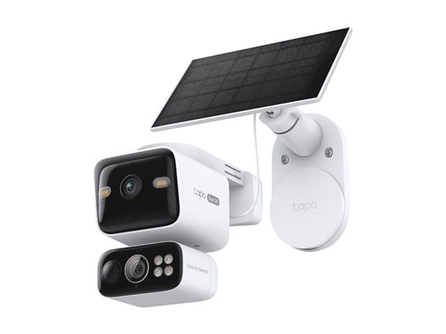 TP-LINK - Tapo TC93D KIT V1 - Solar-Powered Security Camera Kit - network surveillance camera - pan / tilt - weatherproof - colour (Day&Night) - 2304 x 1296 - 2K - audio - wireless - Wi-Fi - 2.4GHz radio, 5GHz radio - DC 5 V - with Tapo A201 solar panel