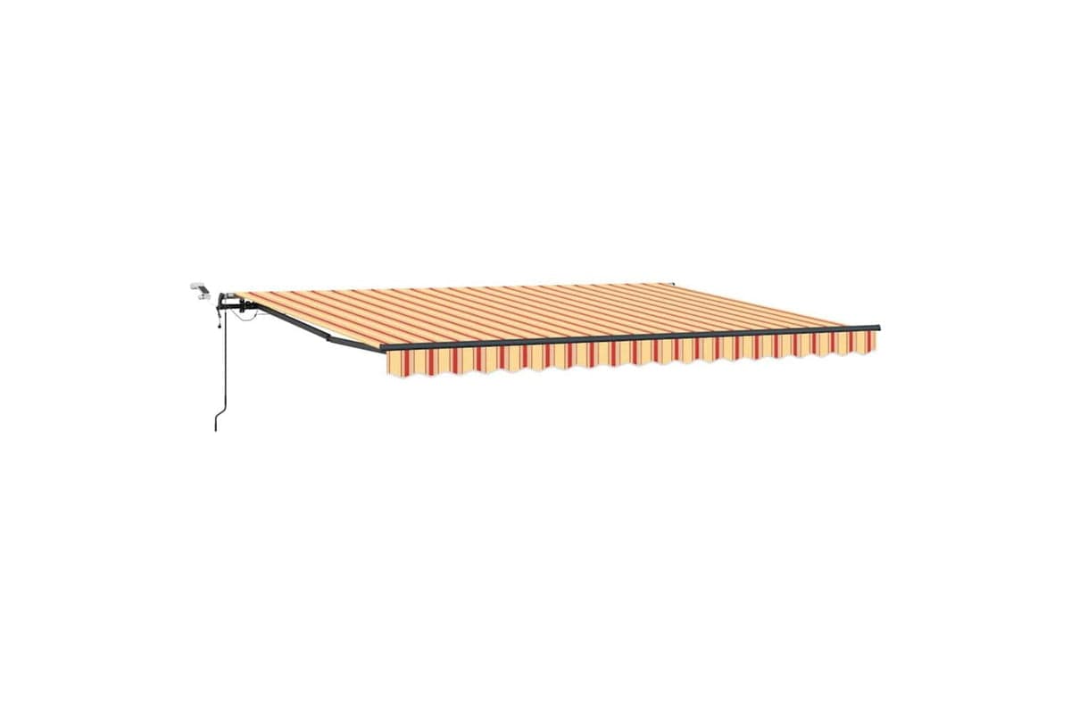 Vidaxl Retractable Awning With Yellow And Orange 450 X 350 Cm Fabric